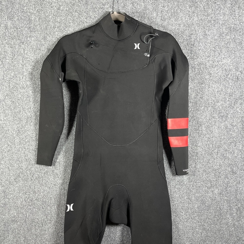 Hurley Advantage 3/2 mm Full Wetsuit Chest Zip Black Red Mens Size Small